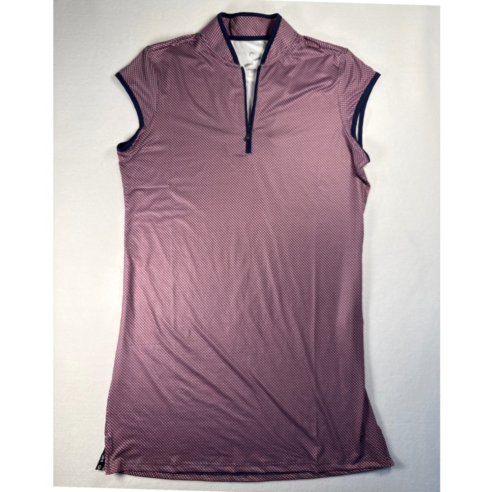 Head Golf dress Large quarter zip red blue sleeveless pickleball tennis geo